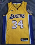 NBA 34 O'neal Lakers Maillot jaune imprimé